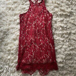 Red lace minidress from Express, Size Medium